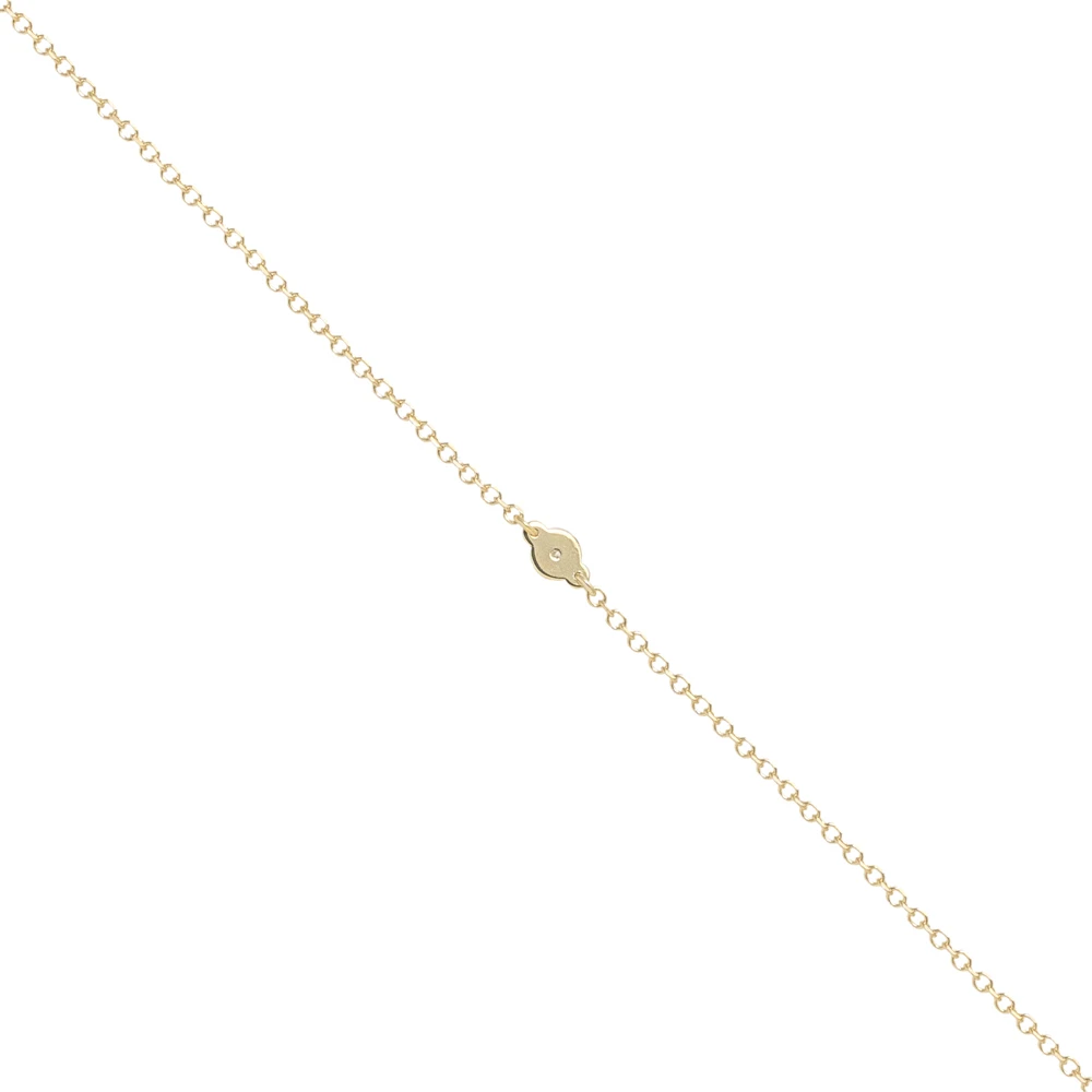 14K Χρυσό Βραχιόλι με στρογγυλό Μοτίφ με Διαμάντι XB4788