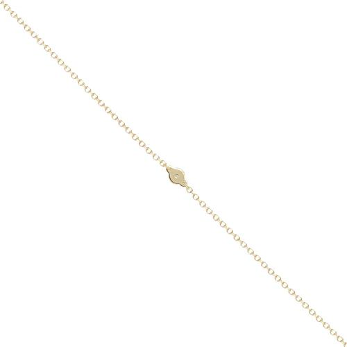 14K Χρυσό Βραχιόλι με στρογγυλό Μοτίφ με Διαμάντι XB4788