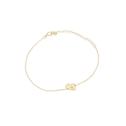 14K Χρυσό Βραχιόλι "Παιδικές Πατούσες" με Διαμάντι XB4800