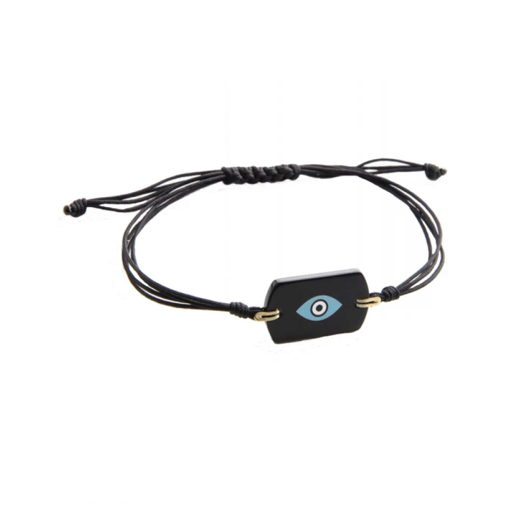 14K Χρυσό Bραχιόλι Αντρικό Μακραμέ ,Μάτι XB484700