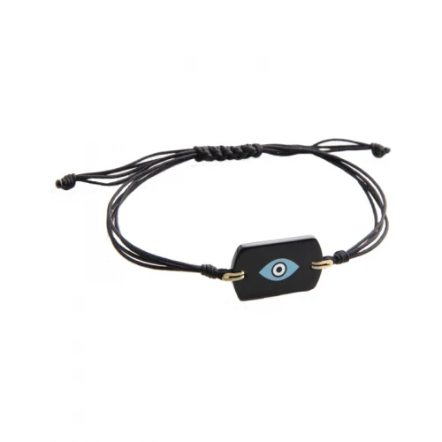 14K Χρυσό Bραχιόλι Αντρικό Μακραμέ ,Μάτι XB484700