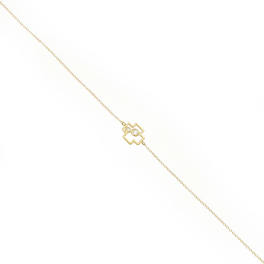 14K Χρυσό Βραχιόλι "Σταυρός" με Διαμάντια XB4993