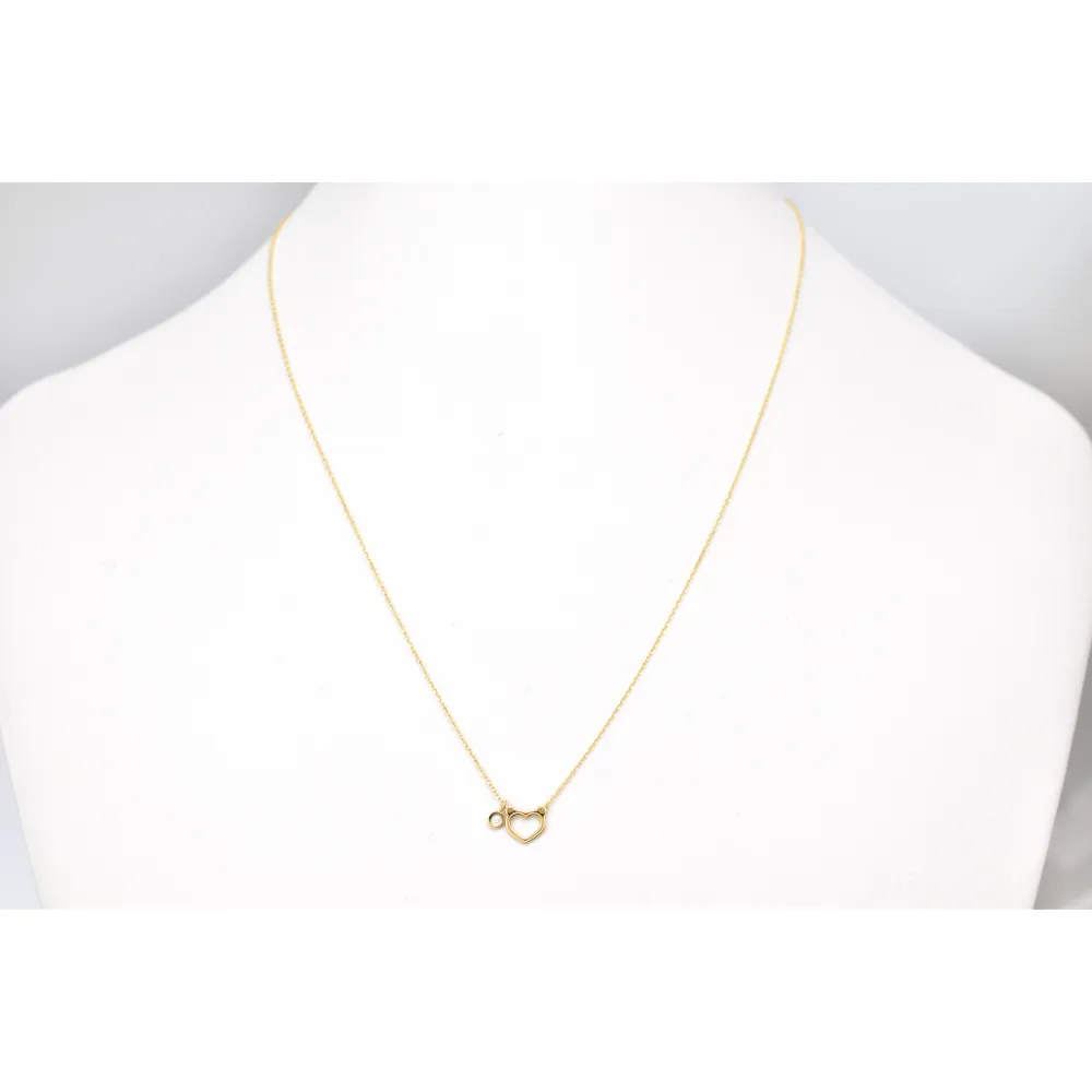 18K Χρυσό Κολιέ Καρδιά με Διαμάντι XK3657