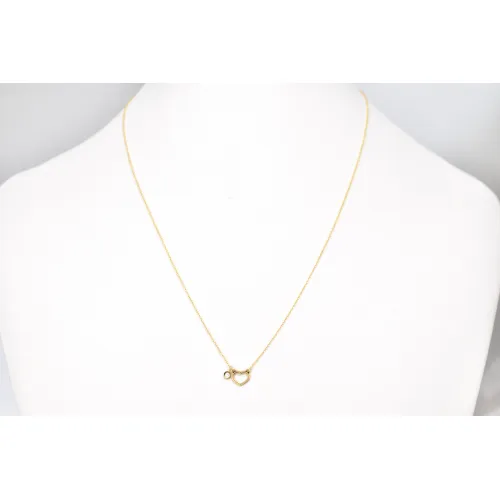 18K Χρυσό Κολιέ Καρδιά με Διαμάντι XK3657