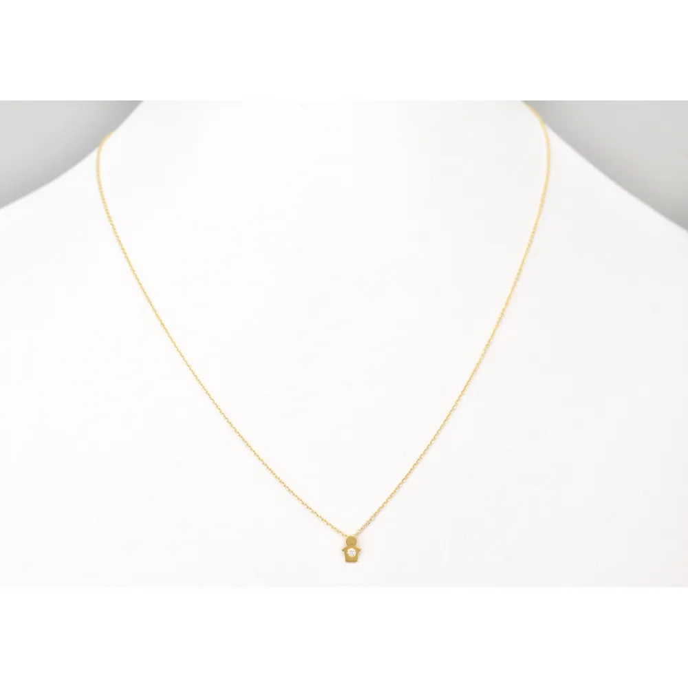 14K Χρυσό Κολιέ Αγοράκι με Διαμάντια XK4488