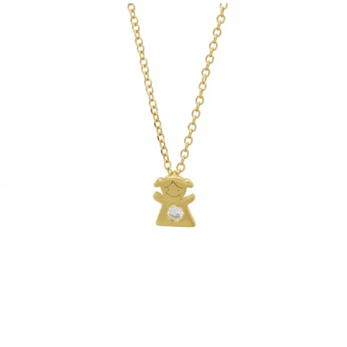 14K Χρυσό Κολιέ Κοριτσάκι με Διαμάντια XK4489