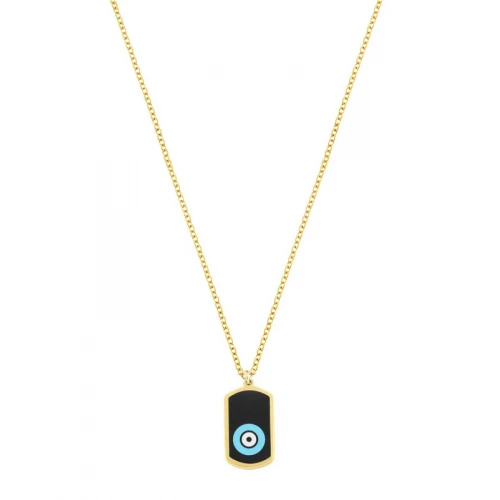 14K Χρυσό Και Κεραμικό Κολιέ Με Μπλε Μάτι XK459700