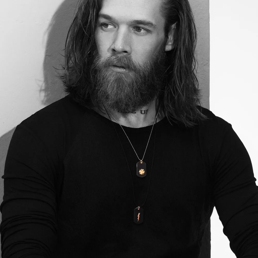 Rockman, 14K Χρυσό Μενταγιόν, Αντρικό Με Κορδόνι XK461600