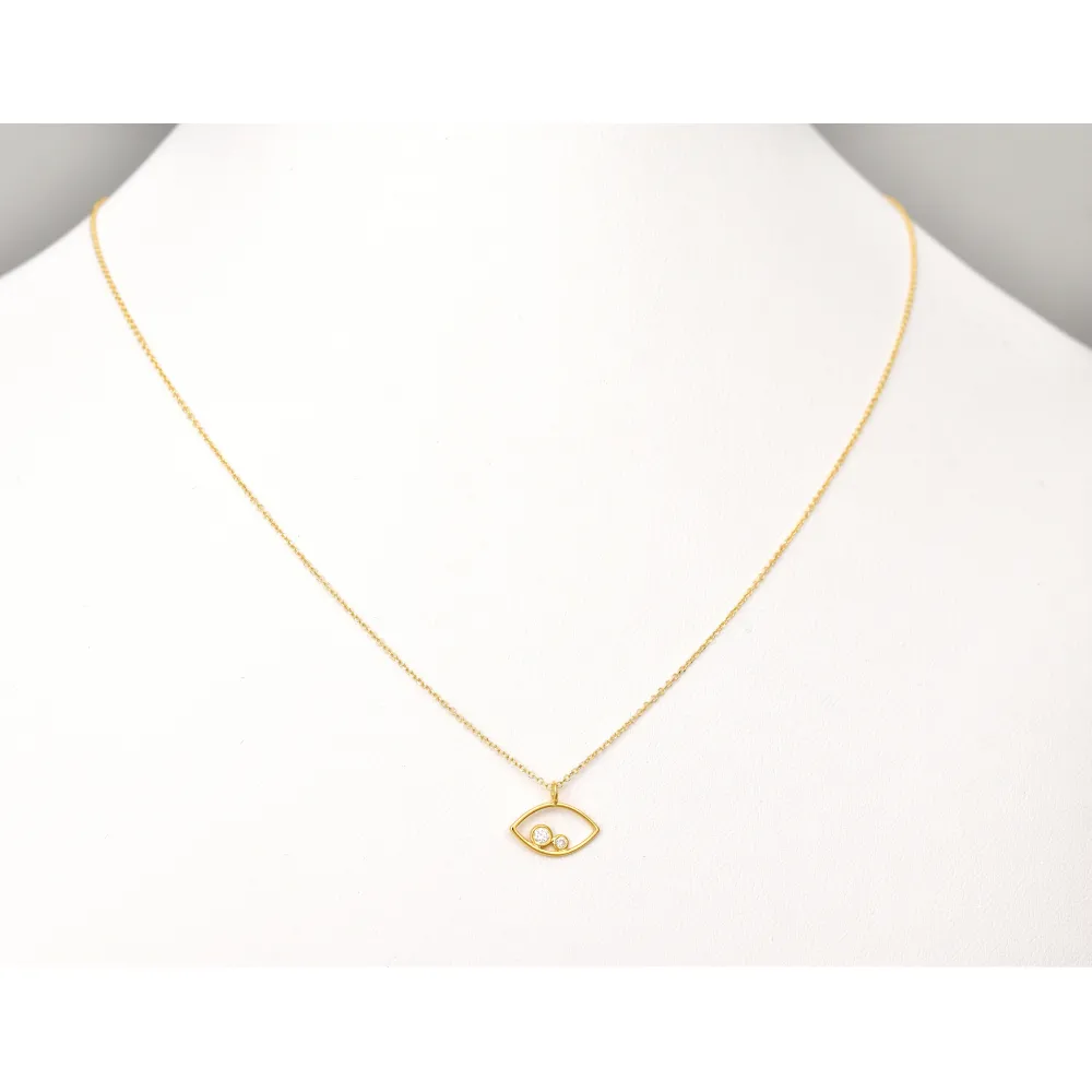 14K Χρυσό Κολιέ Ματάκι με Διαμάντια XK4971