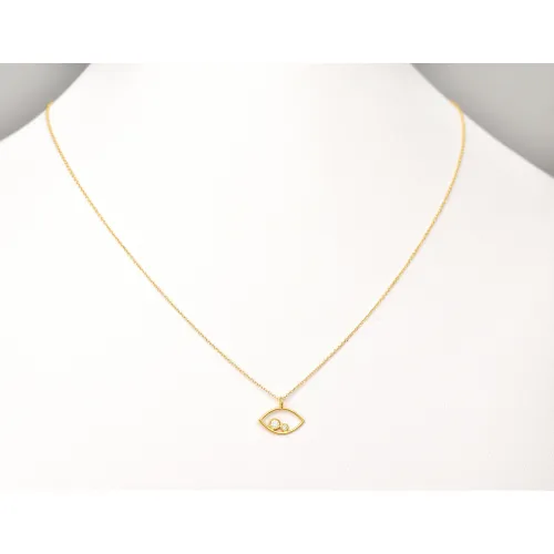 14K Χρυσό Κολιέ Ματάκι με Διαμάντια XK4971