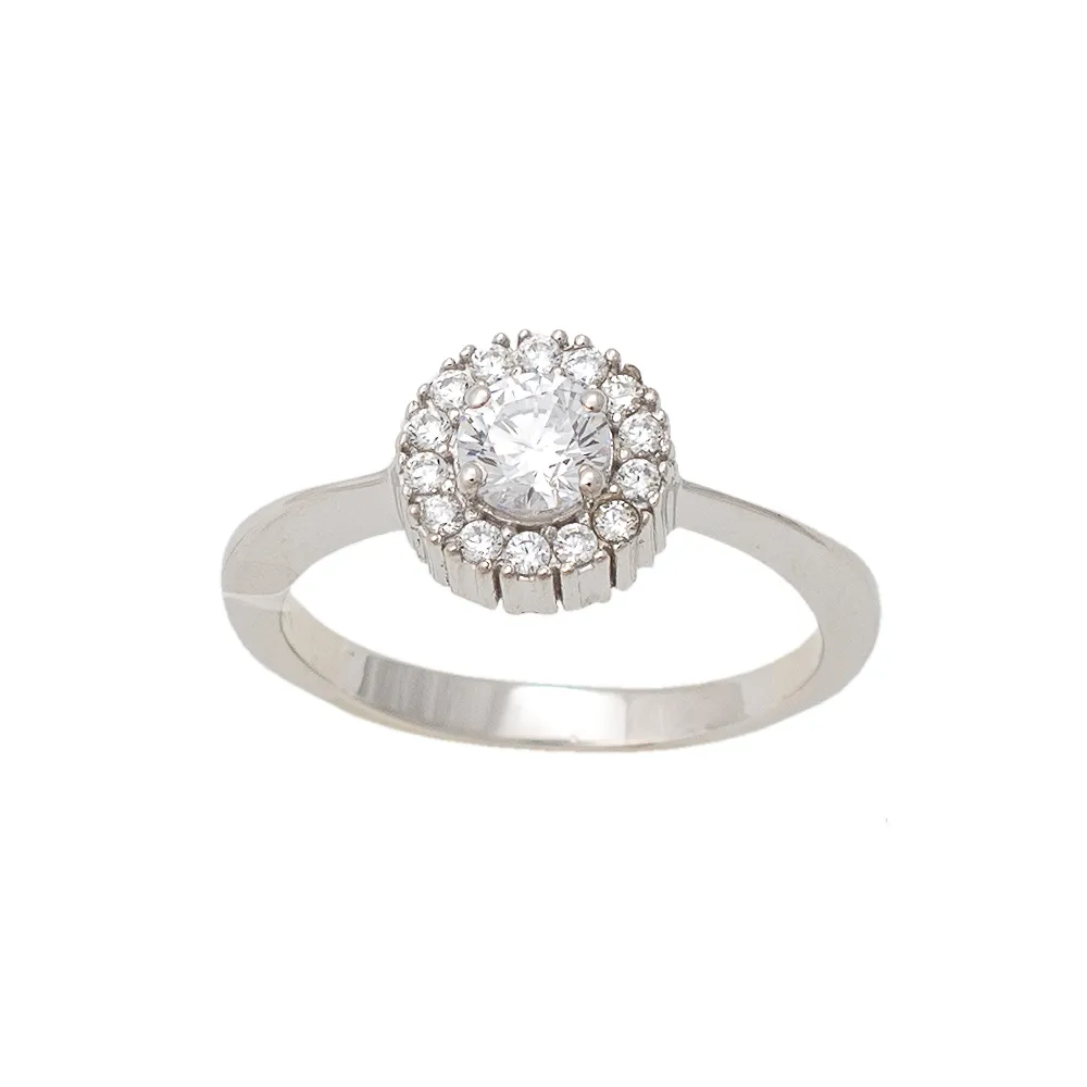 14K Λευκόχρυσο Δαχτυλίδι με Ζιργκόν ZA51OAL