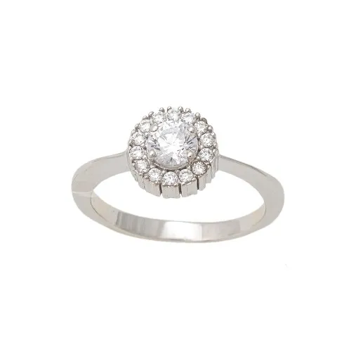 14K Λευκόχρυσο Δαχτυλίδι με Ζιργκόν ZA51OAL