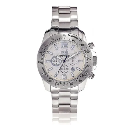 VISETTI Chronograph Silver Stainless Steel Bracelet ZE-573SW