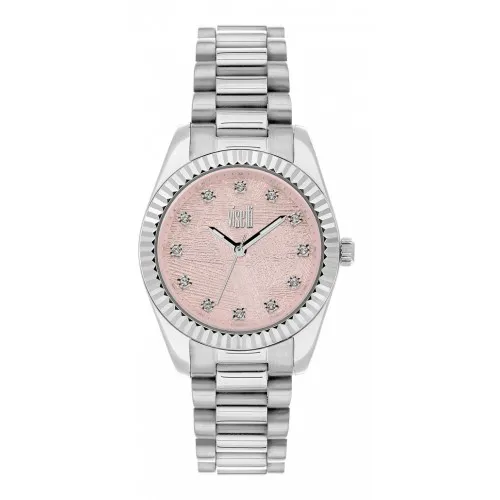 VISETTI City Link Crystals Silver Stainless Steel Bracelet ZE-499SP