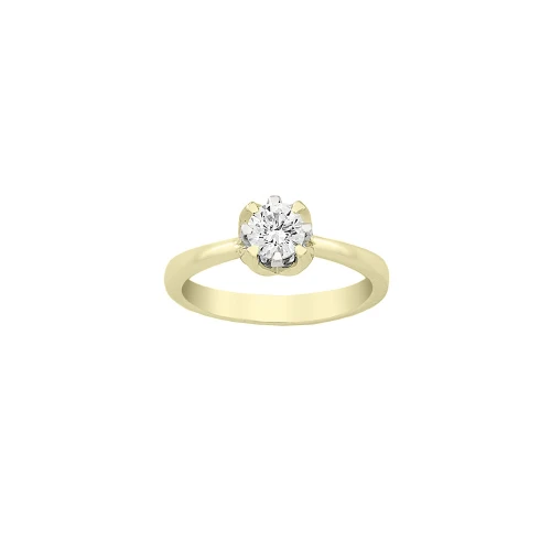 18K Χρυσό Μονόπετρο Δαχτυλίδι με Φυσικό Διαμάντι ZX1760