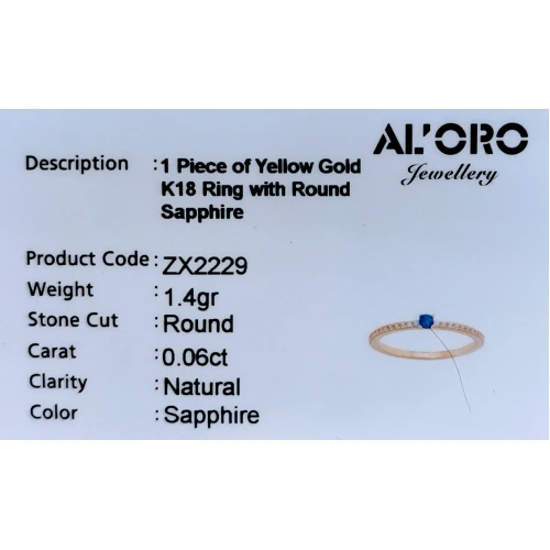 18K Χρυσό Δαχτυλίδι με Ζαφείρι ZX2229