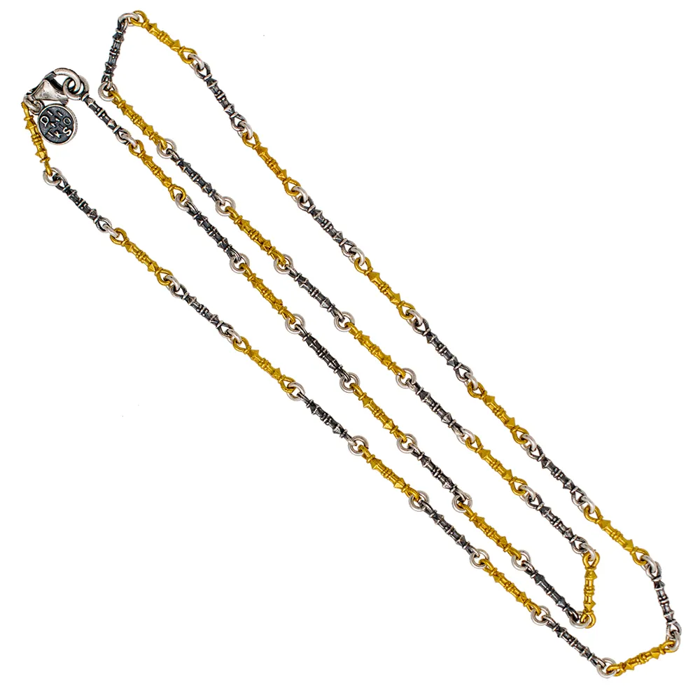 DIMITRIOS EXCLUSIVE Μενταγιόν με Swarovski πέτρα και τρίχρωμη αλυσίδα M50