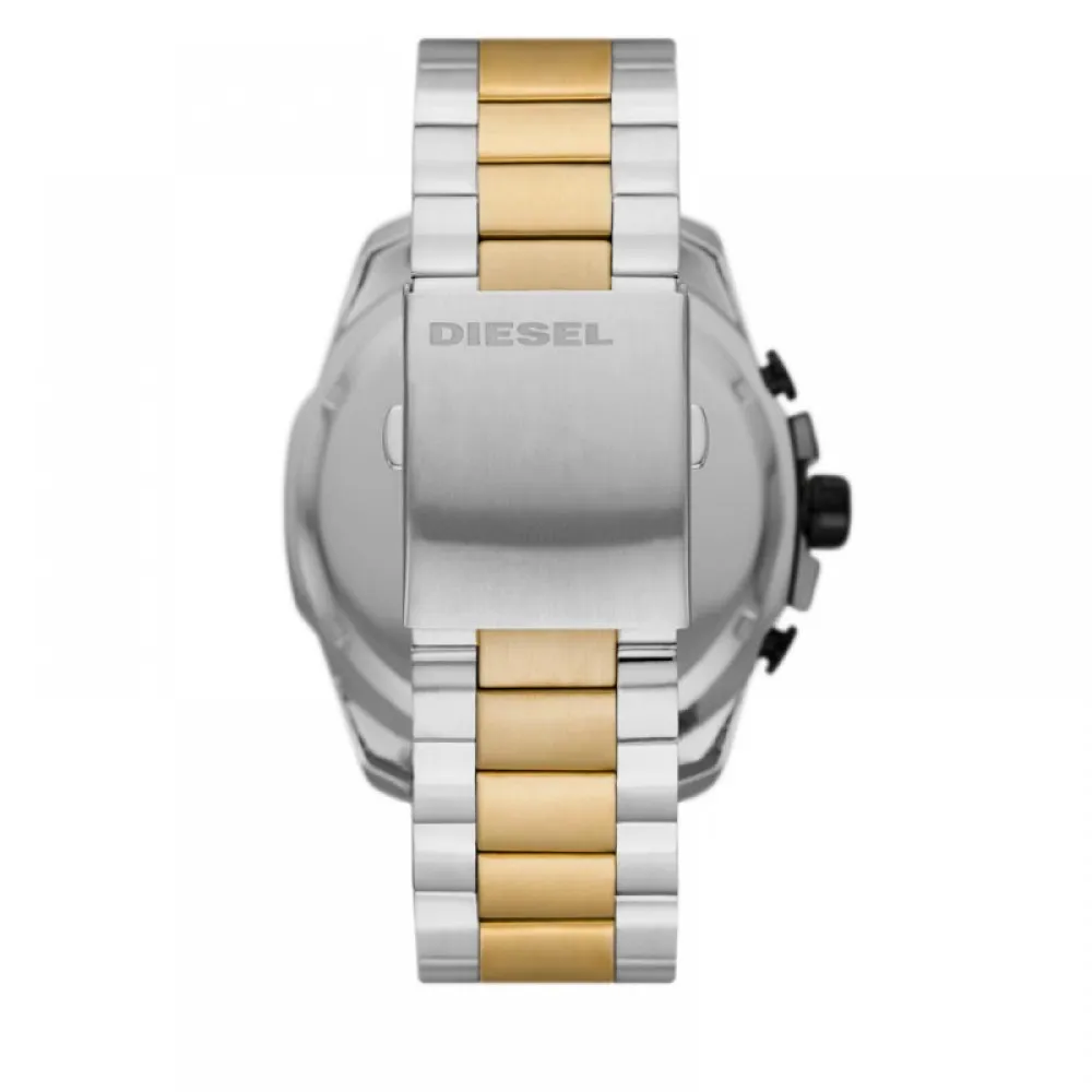 DIESEL Mega Chief Χρονογράφος με Μπρασελέ από Ανοξείδωτο Ατσάλι Δύο Τόνων DZ4581