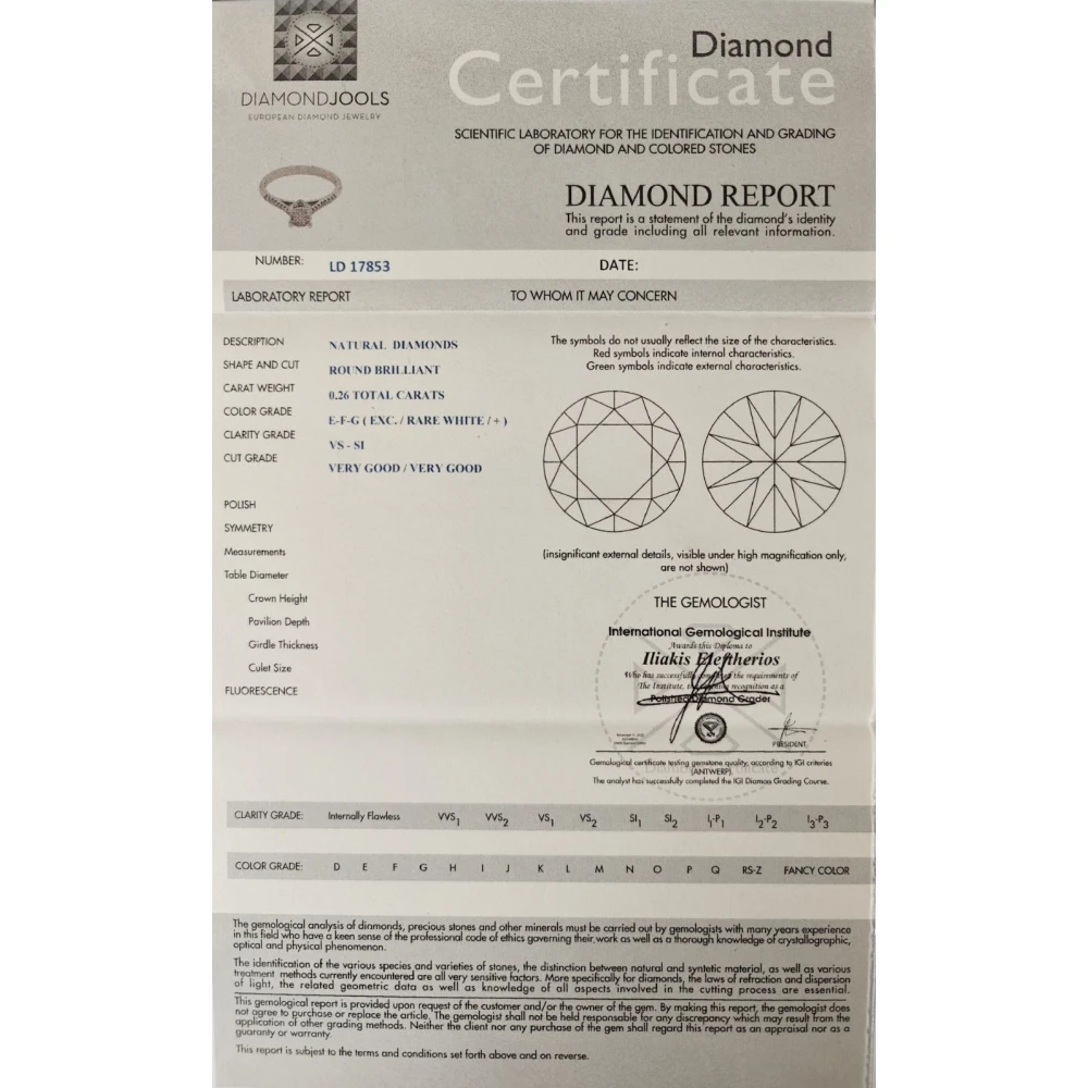 18K Μονόπετρο Invisible Δαxτυλίδι Αρραβώνων από Λευκόχρυσο με Διαμάντια EM022W