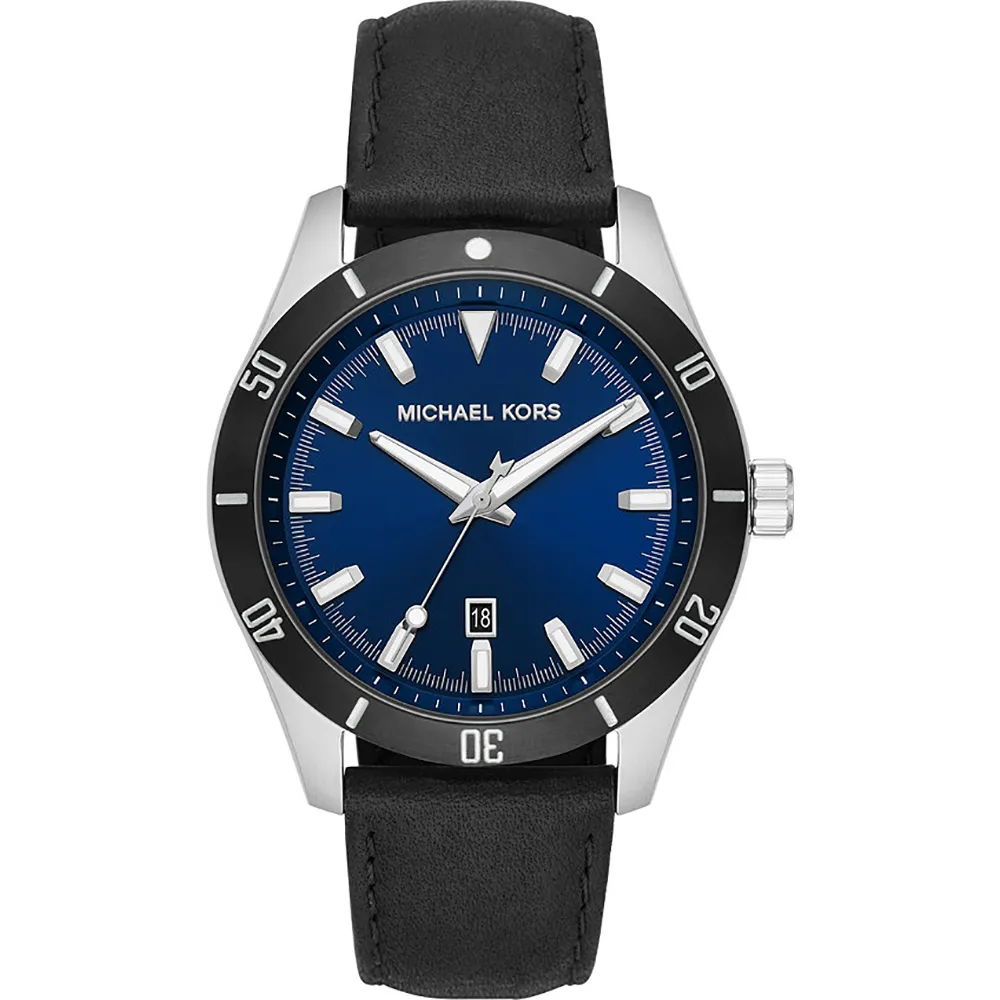 MICHAEL KORS Layton Black Leather Strap MK8854