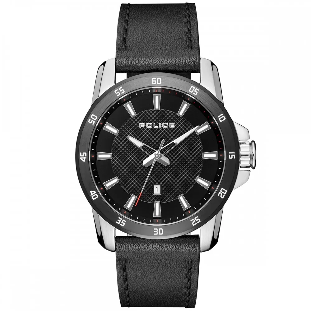 POLICE TROMSO Black Leather Strap PL15526JSTB02
