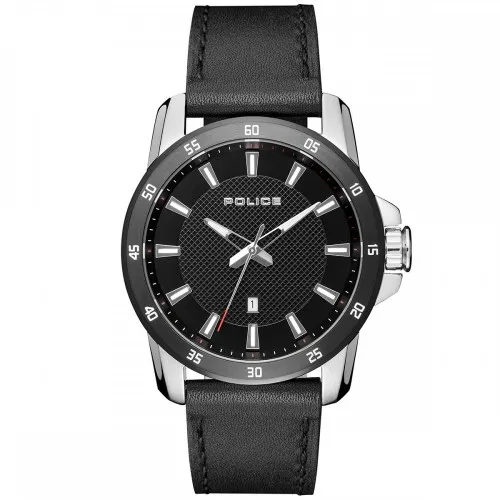 POLICE TROMSO Black Leather Strap PL15526JSTB02