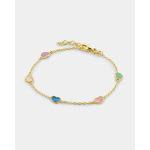 VOGUE 925 Ασήμι Βραχιόλι Επιχρυσωμένο με "Καρδιές" 20170335391