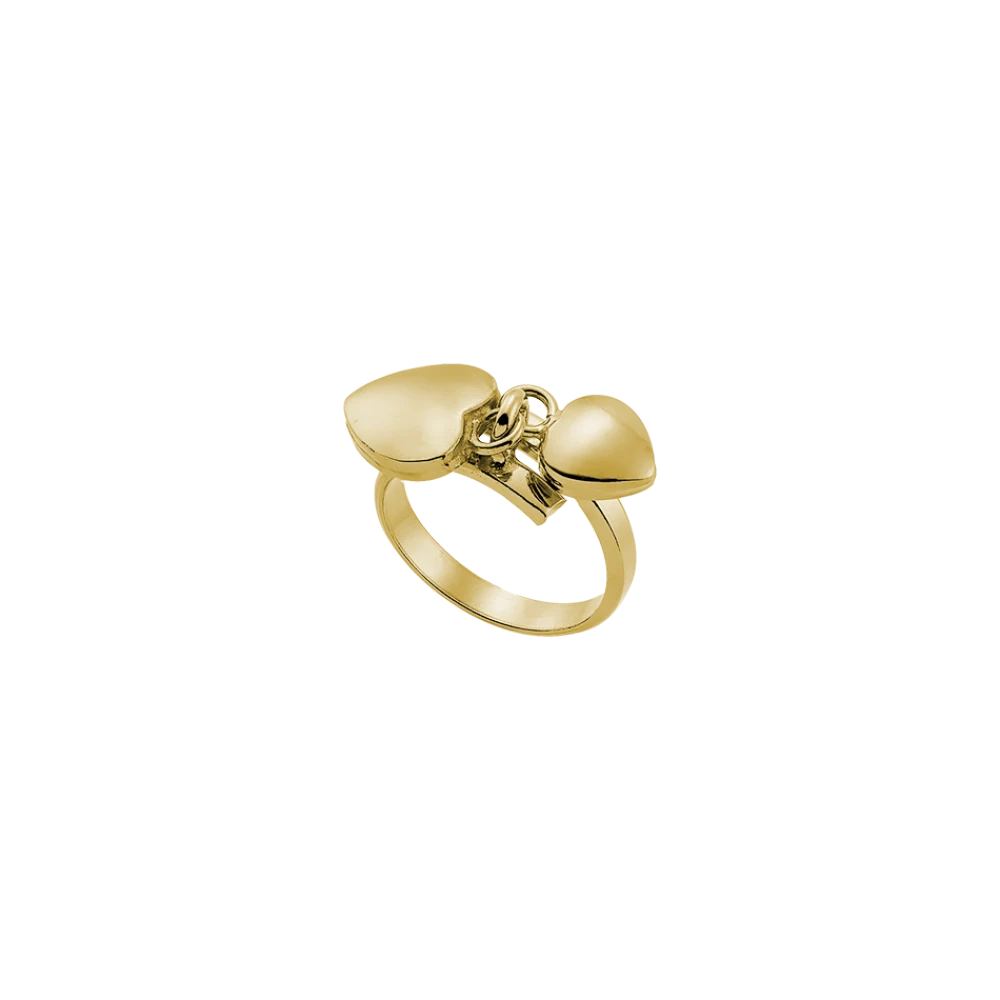 VOGUE 925 Ασήμι Επιχρυσωμένο Δαχτυλίδι "Καρδιές" 20170497101