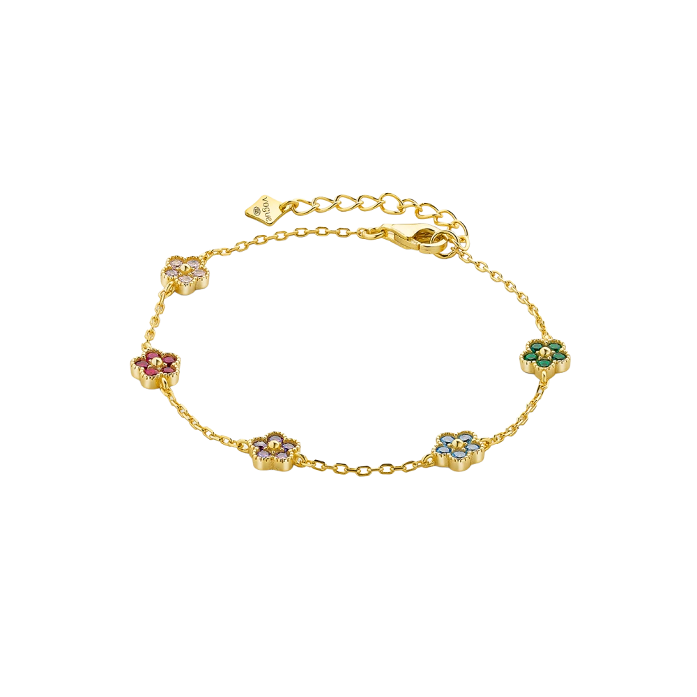 VOGUE 925 Ασήμι Βραχιόλι Επιχρυσωμένο με Πολύχρωμα Ζιργκόν 20171266391