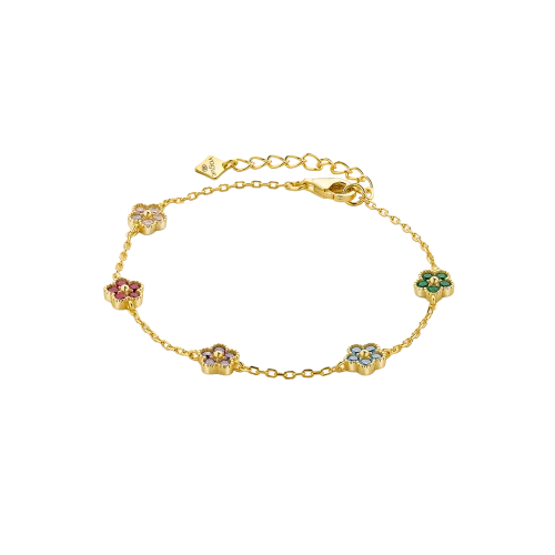 VOGUE 925 Ασήμι Βραχιόλι Επιχρυσωμένο με Πολύχρωμα Ζιργκόν 20171266391