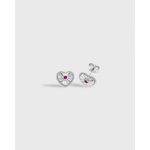 VOGUE Σκουλαρίκια 925 Ασήμι "Καρδιά" και Ζιργκόν 20171550233