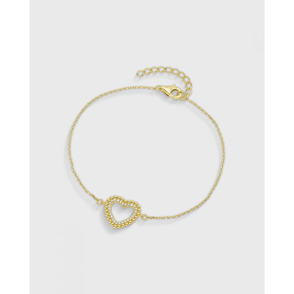 VOGUE 925 Ασήμι Βραχιόλι Επιχρυσωμένο με "Καρδιά" και Ζιργκόν 20171576311