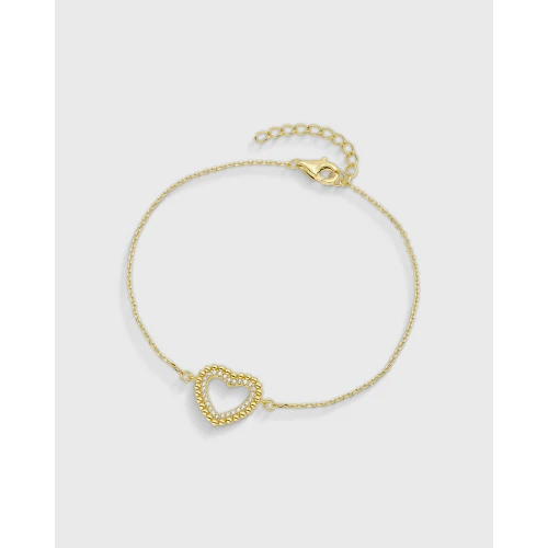 VOGUE 925 Ασήμι Βραχιόλι Επιχρυσωμένο με "Καρδιά" και Ζιργκόν 20171576311