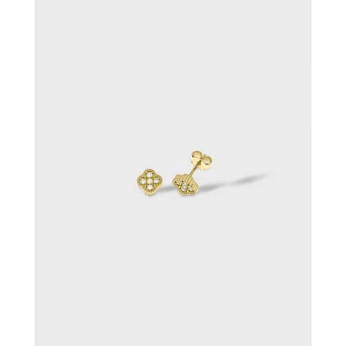 VOGUE 925 Ασημί Επιχρυσωμένα Σκουλαρίκια με Λευκά Ζιργκόν 20172308211