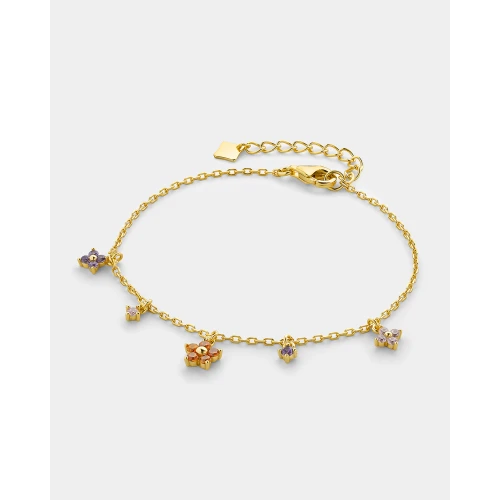 VOGUE 925 Ασήμι Βραχιόλι Επιχρυσωμένο με Πολύχρωμα Ζιργκόν 20172766391