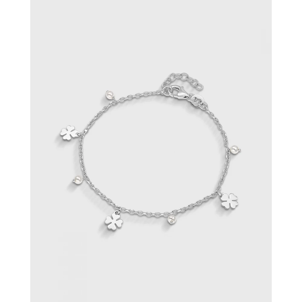 VOGUE 925 Ασήμι Βραχιόλι με "Τετράφυλλα Τριφύλλια" και Μαργαριτάρια 20173013303