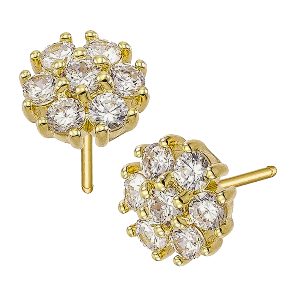 VOGUE 925 Ασημί Επιχρυσωμένα Σκουλαρίκια με Λευκά Ζιργκόν 20173954201