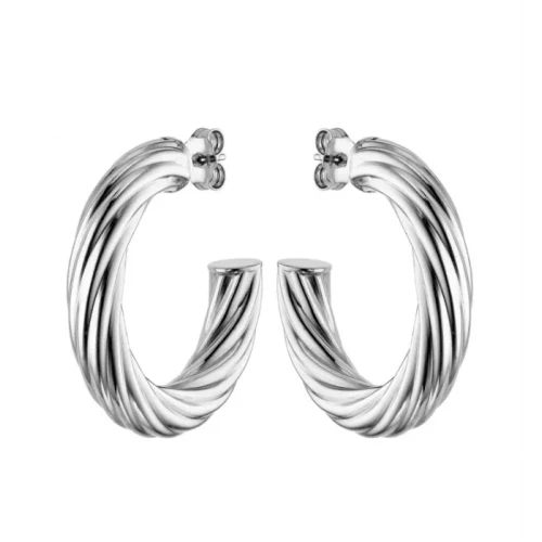 VOGUE Σκουλαρίκια 925 Ασήμι, Οβάλ Κρίκοι, 20174371203