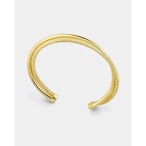 VOGUE 925 Ασήμι Διπλή Χειροπέδα Επιχρυσωμένη 20174872301