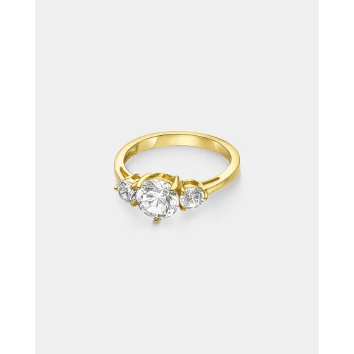 VOGUE 925 Ασήμι Δαχτυλίδι Επιχρυσωμένο με Ζιργκόν 20175217111