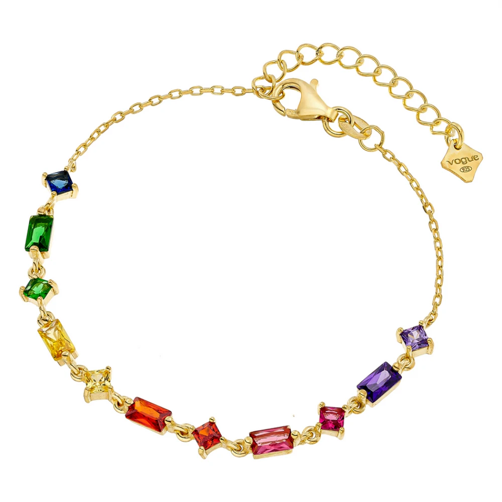 VOGUE 925 Ασήμι Βραχιόλι Επιχρυσωμένο με Πολύχρωμα Ζιργκόν 20175315391
