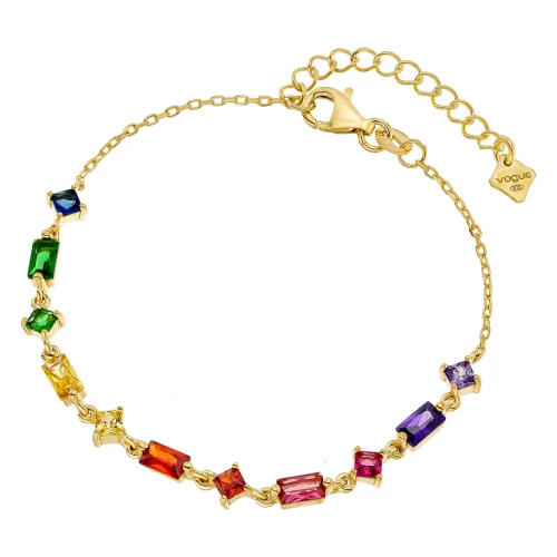 VOGUE 925 Ασήμι Βραχιόλι Επιχρυσωμένο με Πολύχρωμα Ζιργκόν 20175315391