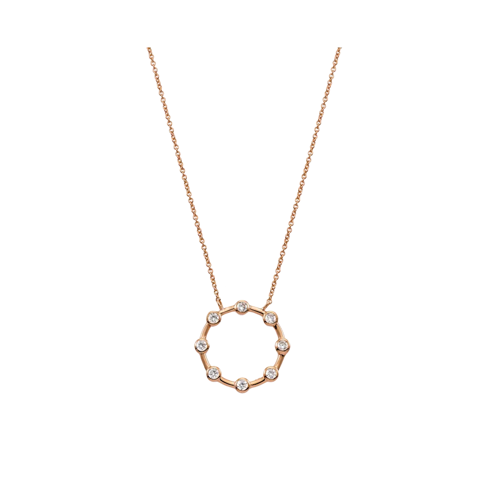 VOGUE Κολιέ 925 Ασήμι με Ζιργκόν Ροζ Επιχρυσωμένο 20175953402