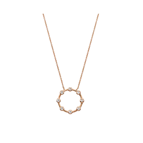 VOGUE Κολιέ 925 Ασήμι με Ζιργκόν Ροζ Επιχρυσωμένο 20175953402