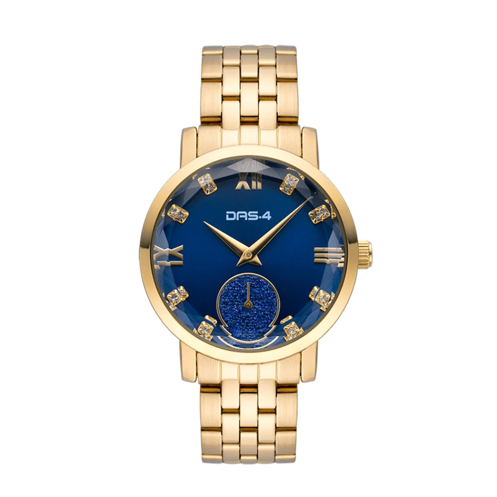 DAS.4 Γυναικείο Ρολόι, Αναλογικό με Χρυσό Μπρασελέ Από Ανοξείδωτο Ατσάλι και Ζιργκόν 2031101241
