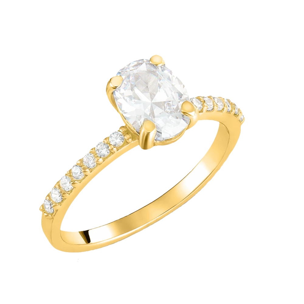 14K Χρυσό Δαχτυλίδι με Ζiργκόν 3096K1