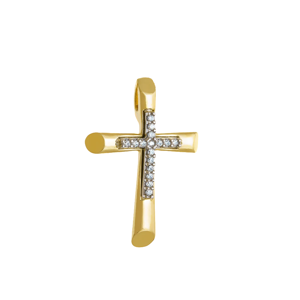 14K Χρυσός Σταυρός με Ζιργκόν 4084K1