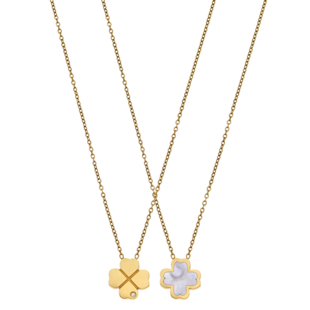 BREEZE Κολιέ ,Ατσάλι Επιχρυσωμένο με Φίλντισι 411008.1