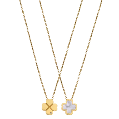 BREEZE Κολιέ ,Ατσάλι Επιχρυσωμένο με Φίλντισι 411008.1