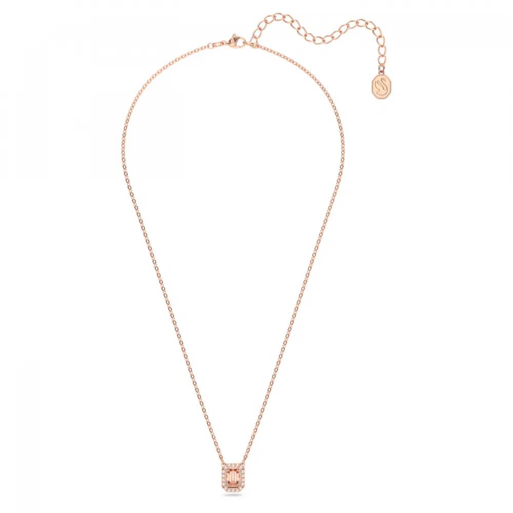 SWAROVSKI Millenia Κολιέ Ζιργκόν οκταγωνικής κοπής, Ροζ, Ροζ επιχρυσωμένο 5614933